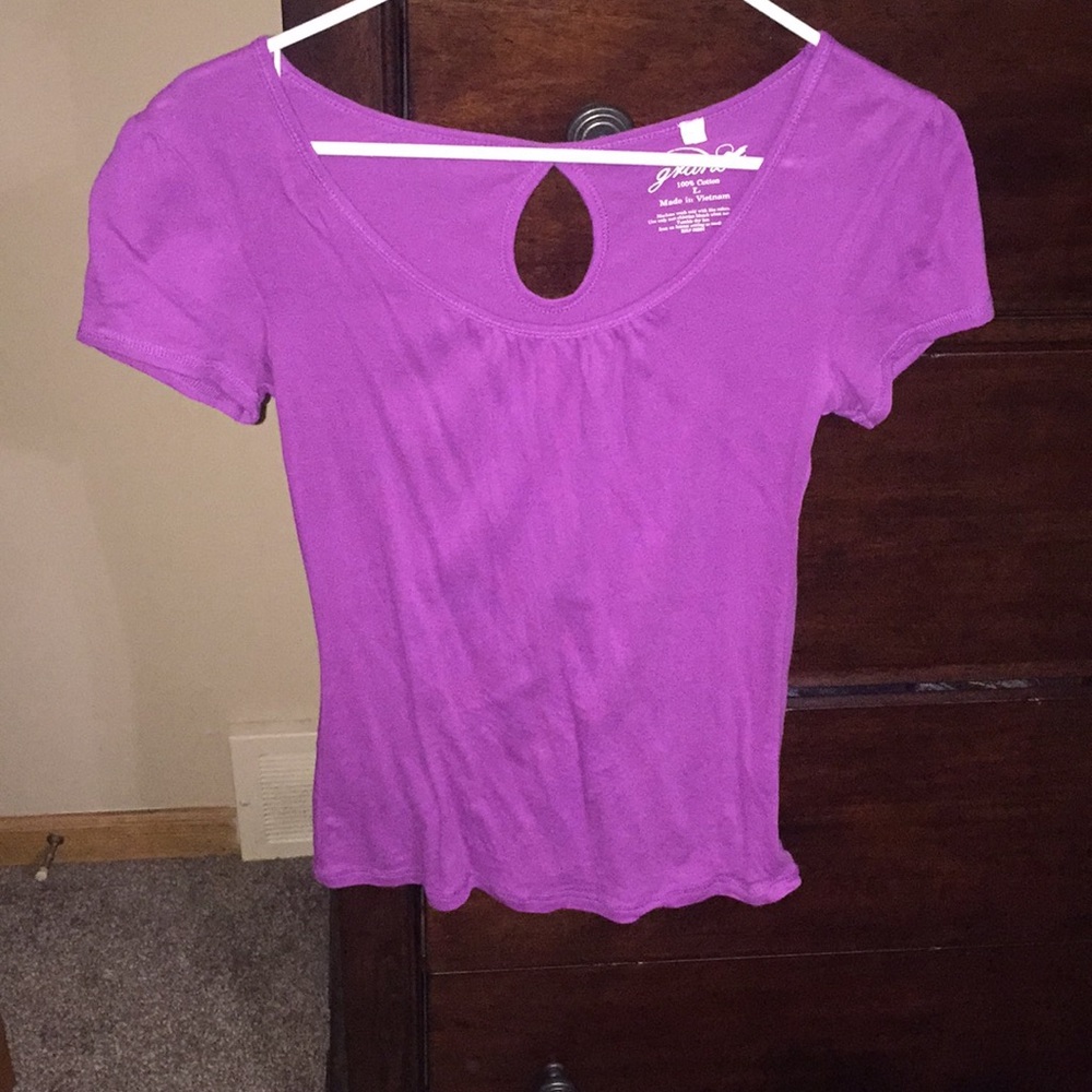 Purple top with back open detail